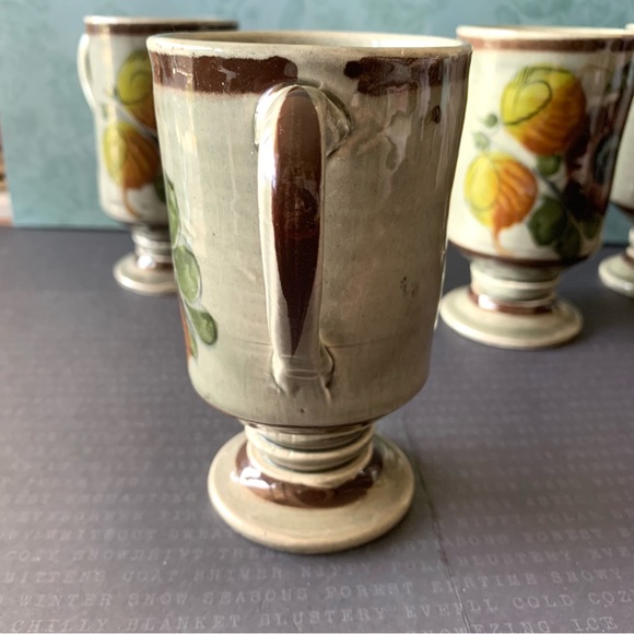 Tonala Mexico coffee mug hot chocolate footed cups set - Picture 4 of 6